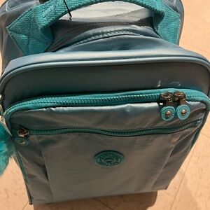 New Kipling Teal Backpack with Furry Charm